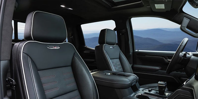 Sierra 1500 interior view showcasing the design of the passenger and driver seats